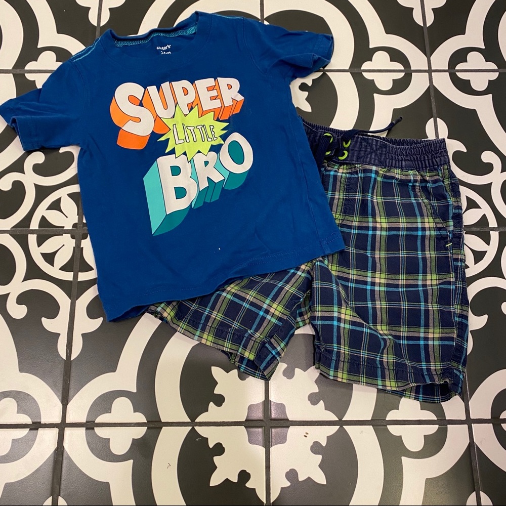 Carter’s “Super Little Bro” Tee and Short Set